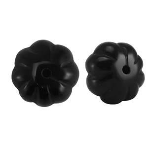 Naturstein Perlen Achat Blume Black