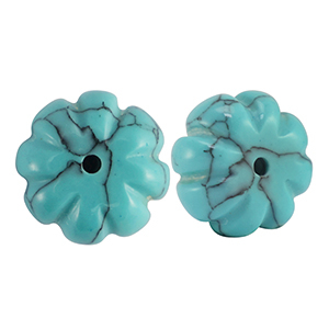 Naturstein Perlen Calcit Blume Turquois
