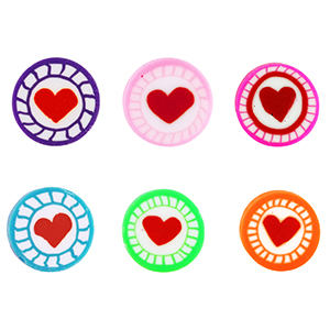 Polymer Perlen Herz Multicolor