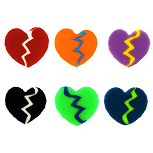 Polymer Perlen Gebrochenes Herz Multicolor