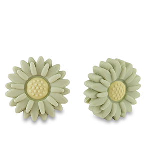 Silikonperlen Blume Sage green