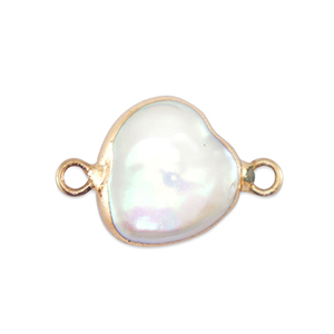 BQ S&uuml;sswasserperlen Zwischenst&uuml;ck Round Gold-Natural white