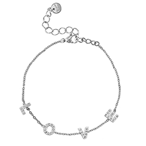 Armb&auml;nder aus Stainless Steel - Rostfreiem Stahl ''LOVE'' Silver