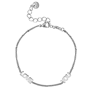 Armb&auml;nder aus Stainless Steel - Rostfreiem Stahl ''LOVE YOU'' Silver