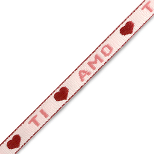 Schmuckband mit Text "ti amo" Pink-warm red