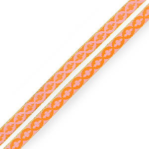 Schmuckband mit Text Blume Orange-light pink