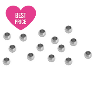 Stainless Steel - Rostfrei Stahl Schmuckzubeh&ouml;r Quetschperlen 3mm Silber