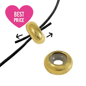 Stainless Steel - Rostfrei Stahl Schmuckzubeh&ouml;r Smart-Stopperperlen 10x4mm Gold