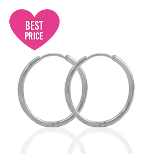 Ohrringe aus Stainless Steel - Rostfreiem Stahl Creolen 17mm Silver