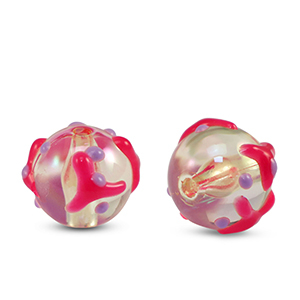 Acryl perlen Punkte Transparent pink-purple