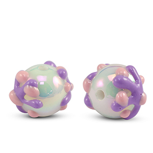 Acryl perlen Punkte Pearl purple-pink