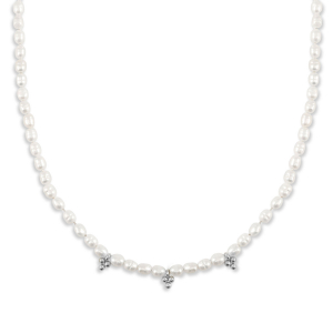 Ketten aus Stainless Steel - Rostfreiem Stahl Perlen Silver