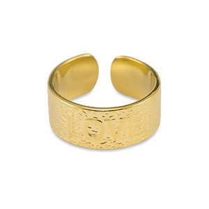 Ringe aus Stainless Steel - Rostfreiem Stahl ''Love'' Gold