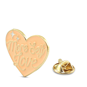 Anstecker Herz "More self love" Light peach-gold
