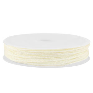 Makramee Band geflochten 1mm Off white metallic