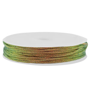 Makramee Band geflochten 0,8mm Multicolour-orange green metallic