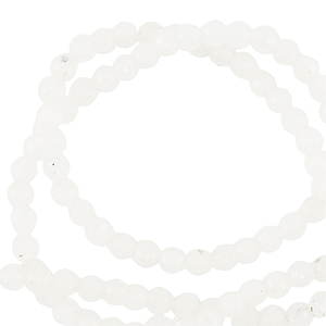 Naturstein Perlen 3mm Facett geschliffen Soft white