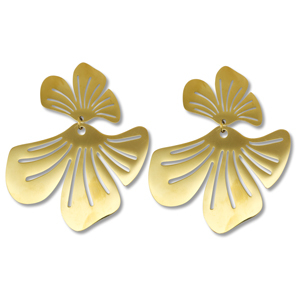 Ohrringe / Ohrstecker aus Stainless Steel - Rostfreiem Stahl Blume Gold