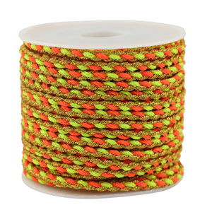 Trendy Kordel geflochten 3mm Orange-yellow-gold