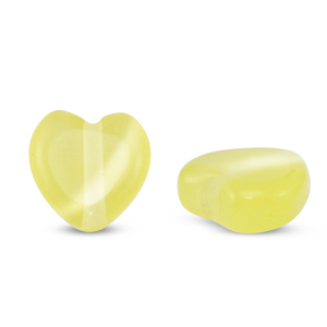 Glasperlen Cat's Eye Herz Yellow