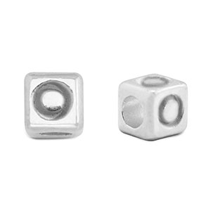 Metall Perlen Buchstabe DQ O Antik silber (Nickelfrei)