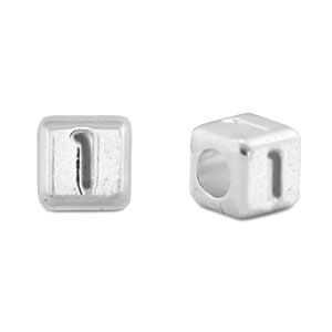 Metall Perlen Buchstabe DQ 1 Antik silber (Nickelfrei)