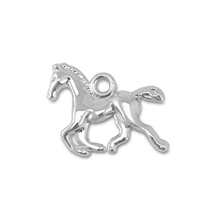 Metall Anh&auml;nger Galoppierendes Pferd Silver