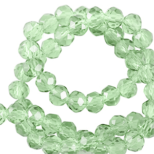 Top Glas Facett Perlen 6x4mm rondellen Citrus green-pearl shine coating