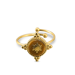 Ringe aus Stainless Steel - Rostfreiem Stahl Schneeflocke Gold-brown