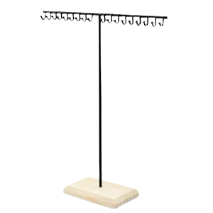 Schmuckdisplay T-Form f&uuml;r Kette mit Holz St&auml;nder Natural-black