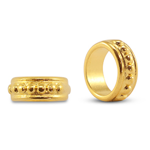 Metall Schieber DQ Ring mit B&auml;lle Gold (Nickelfrei)