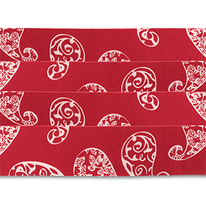 Bandana-Set 4 St&uuml;ck Red-white