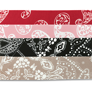 Bandana-Mix-Set 4 St&uuml;ck Red-light pink-black-taupe brown