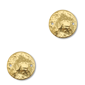 Stainless Steel - Rostfrei Stahl Anh&auml;nger Zwischenst&uuml;ck Rund Gold