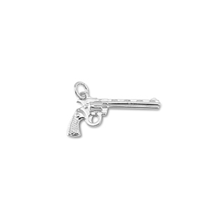 Brass TQ Metall Anh&auml;nger Revolver Silver