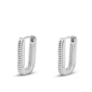 Brass TQ Metall Ohrringe / Ohrstecker Oval Silver