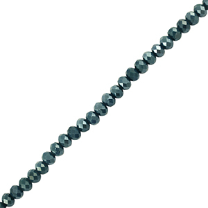 Top Glas Facett Perlen 6x4mm rondellen Dark green