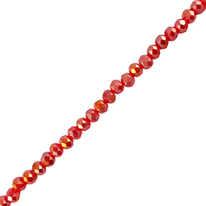 Top Glas Facett Perlen 4x3mm rondellen Red