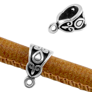 DQ Metall Ring deco met &Ouml;se Antik silber (Nickelfrei)