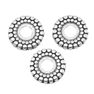 DQ Metall Ring disc 8mm deco Antik silber (nickelfrei)