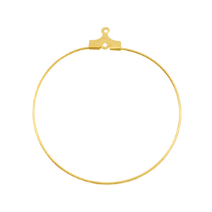 Metall Zubeh&ouml;r DQ Creolen H&auml;nger 40mm Gold (nickelfrei)