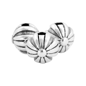 Metall Perlen DQ Ball 6mm Antik silber (Nickelfrei)