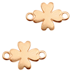 Metall Anh&auml;nger DQ Zwischenst&uuml;ck Gl&uuml;cksklee Rosegold (Nickelfrei)