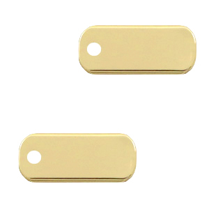 Metall Anh&auml;nger DQ l&auml;ngliche 5x12mm Gold (Nickelfrei)