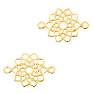 Metall Anh&auml;nger DQ Zwischenst&uuml;ck Mandala Gold (Nickelfrei)