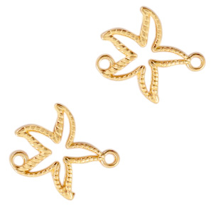 Metall Anh&auml;nger DQ Zwischenst&uuml;ck Seestern Gold (Nickelfrei)