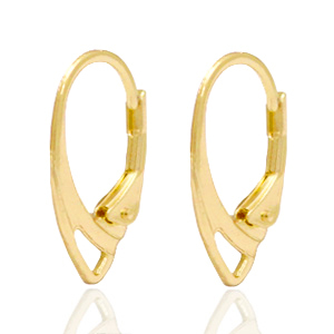 Metall Zubeh&ouml;r DQ Ohrh&auml;nger verschliessbar Gold (Nickelfrei)