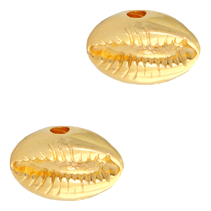 Metall Perlen DQ Kauri Muschel Gold (Nickelfrei)