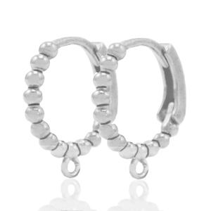 Metall Zubeh&ouml;r DQ Ohrh&auml;nger verschliessbar mit &Ouml;se Antik silber (Nickelfrei)