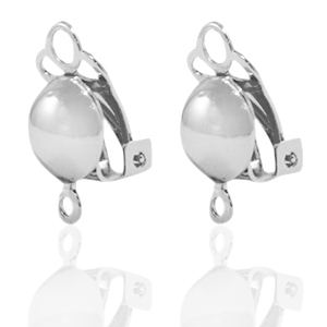 Metall Zubeh&ouml;r DQ Clip Ohrringe Antik silber (Nickelfrei)